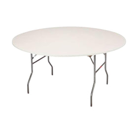 Kwik-Covers 5-pack white round table covers ready for quick event setups.