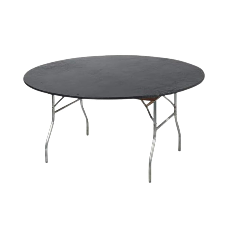 Kwik-Covers 60-inch round table cover on a table for a clean setup