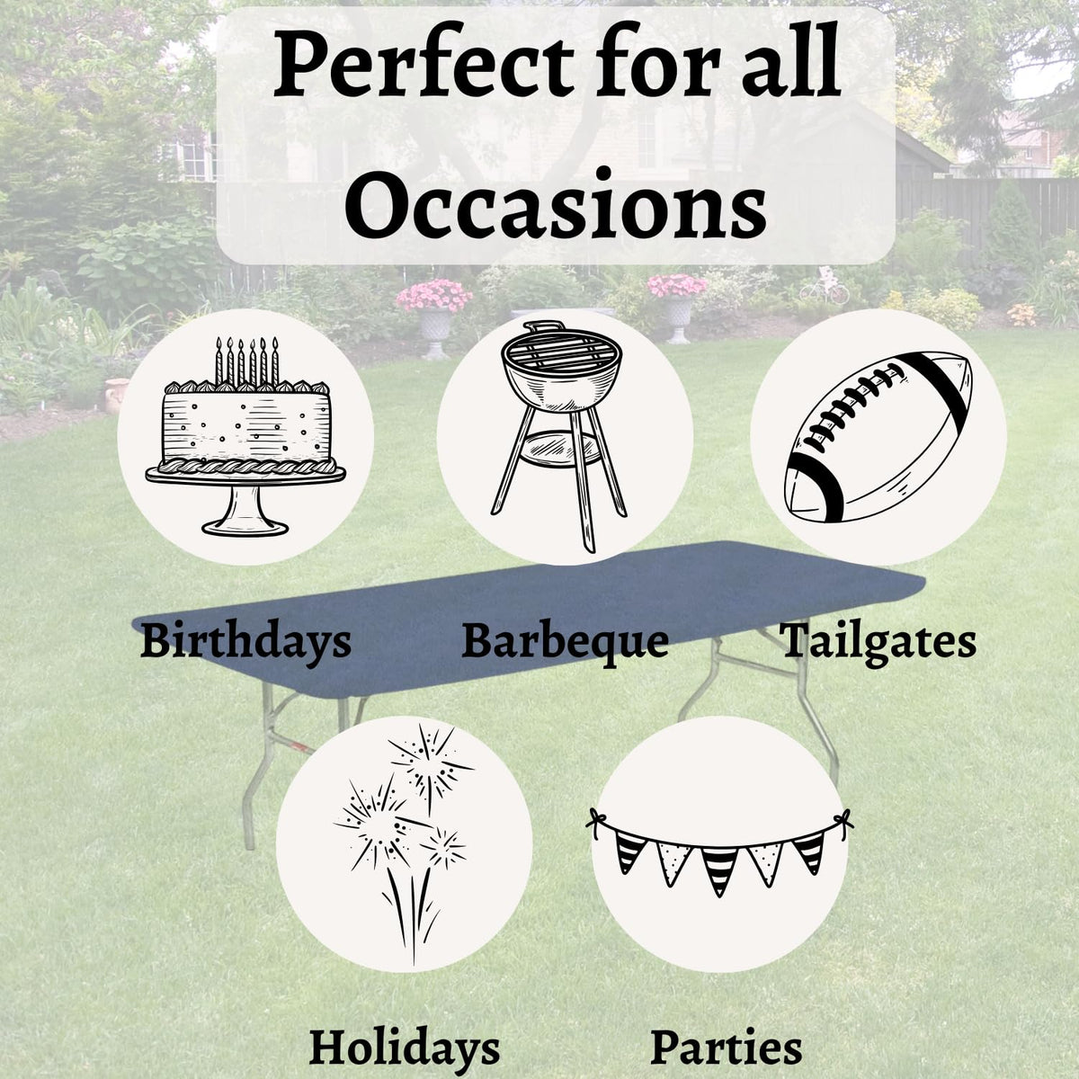 Kwik-Covers navy blue bundle enables fast cleanup for events.