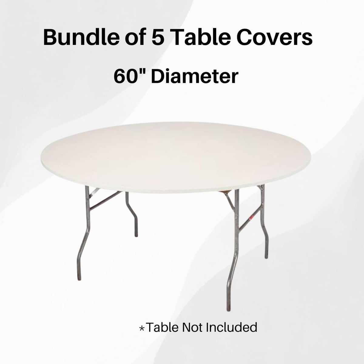 Kwik-Covers elastic edge on a 5ft round table ensures stable placement.