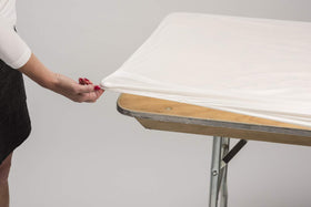 Kwik-Covers outdoor banquet setup, easy cleanup with disposable option.