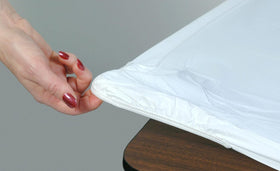 Kwik-Covers red 5-pack table covers on display for quick purchase