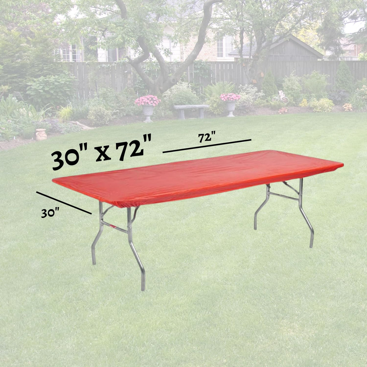 Kwik-Covers red table cover with adhesive strip adds extra support