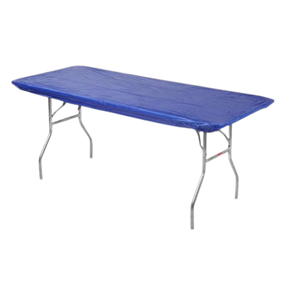 Kwik-Covers royal blue bundle of five fitted covers for quick event setup.
