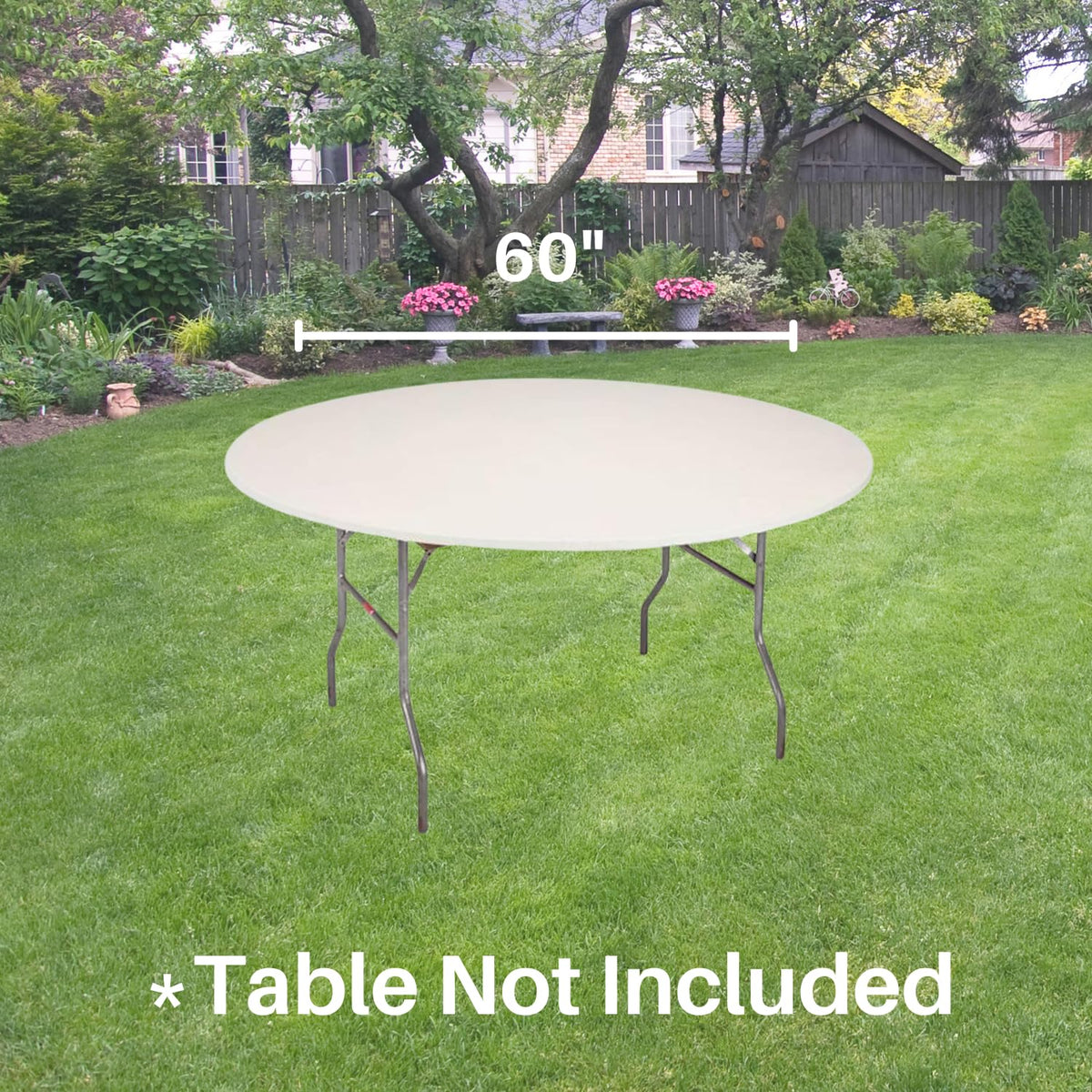 Kwik-Covers white finish on a clean round table for crisp presentation.