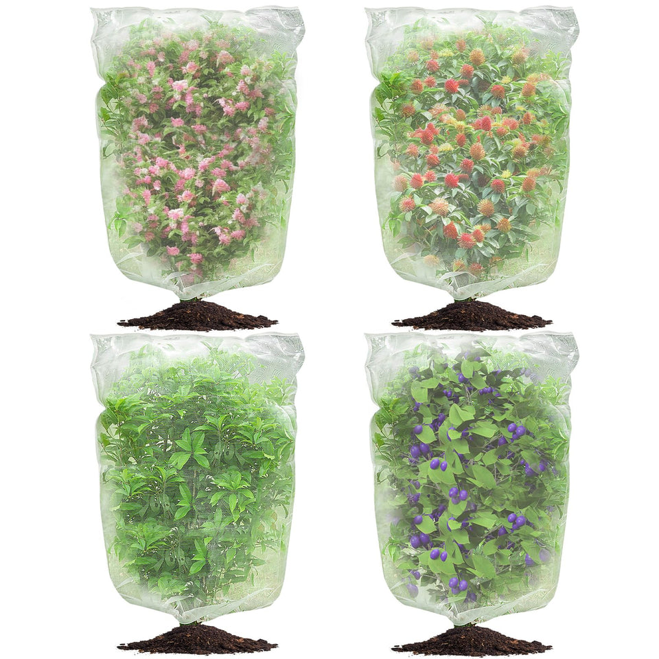 KXCOFTXI bird barrier mesh with zipper and drawstring protects fruit from birds