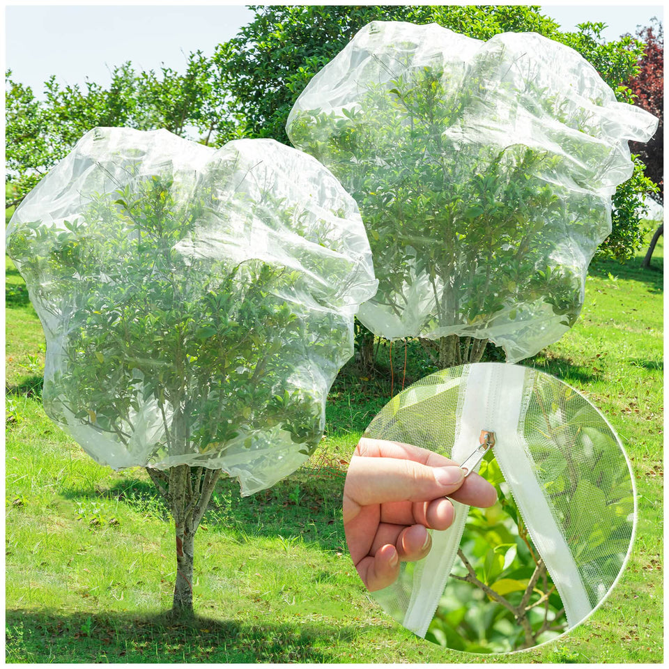 KXCOFTXI large fruit orchard netting with zipper and drawstring protecting fruit from birds