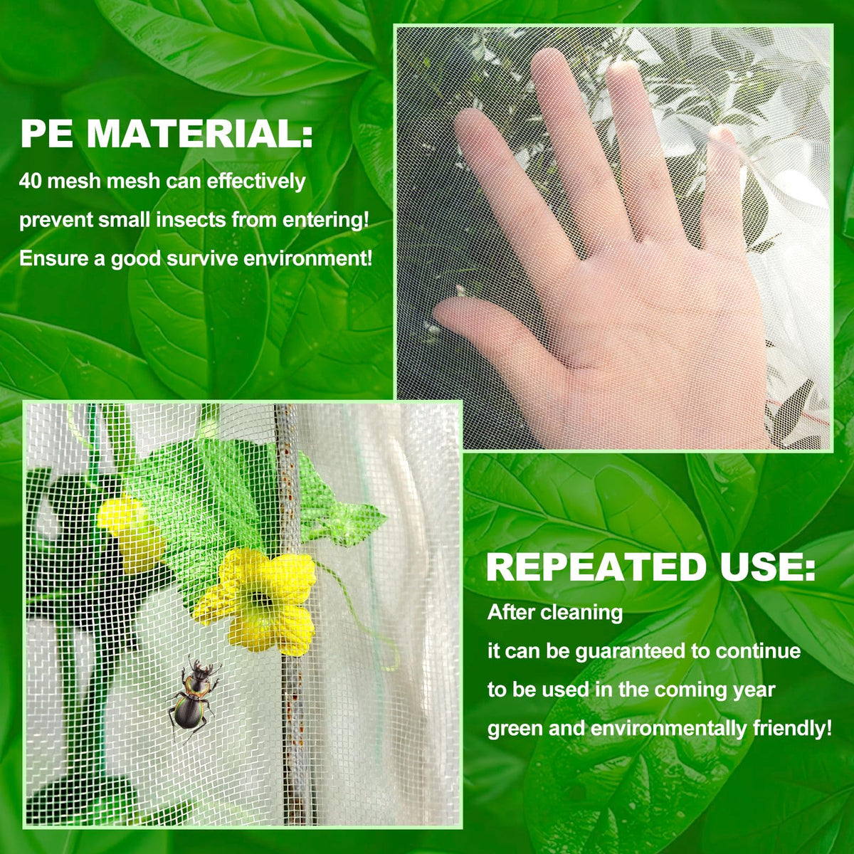 KXCOFTXI netting protects citrus, tomatoes, and berries from birds and pests