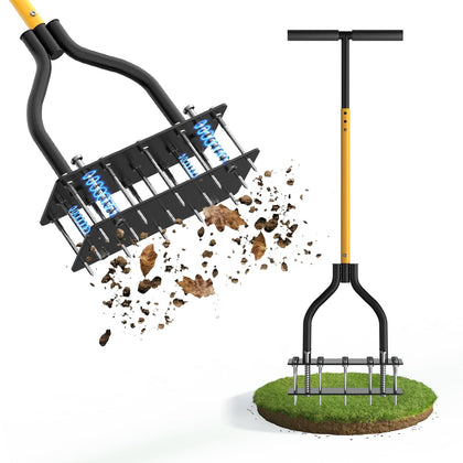 KXGBARN lawn aerator with dual-layer spikes for efficient aeration.