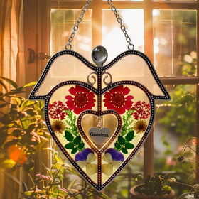 KY&BOSAM stained glass heart suncatcher brings color to living spaces