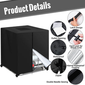 KY-HUAEN IBC Tote Cover side view showing rugged 420D material for outdoor durability.