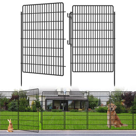 KYATE 10-panels garden fencing with lock secures yard boundaries.