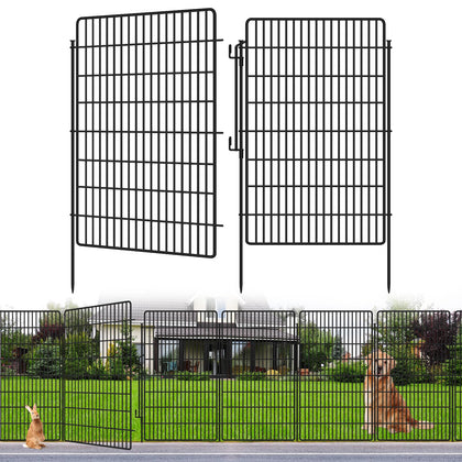 KYATE 10-panels garden fencing with lock secures yard boundaries.