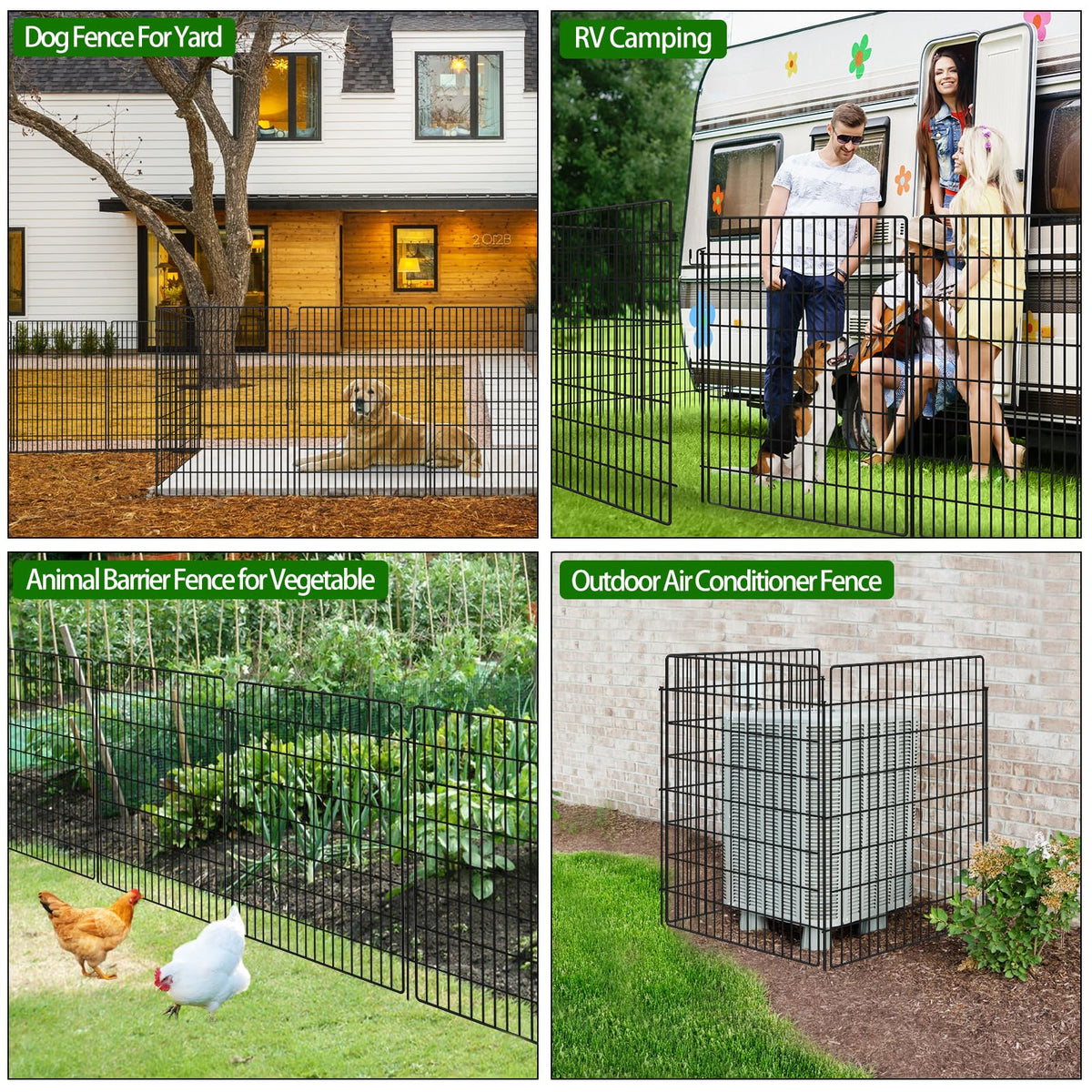 KYATE 15-panels garden fence expanded-layout shows flexible length and shape options.