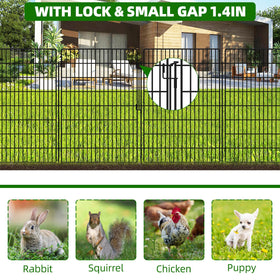KYATE 15-panels garden fence with lock demonstrates secure gate access for safety.