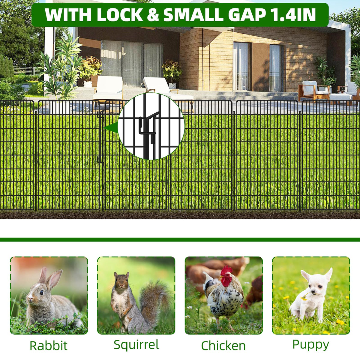 KYATE 48-inch height dog fence keeps pets safe outdoors.