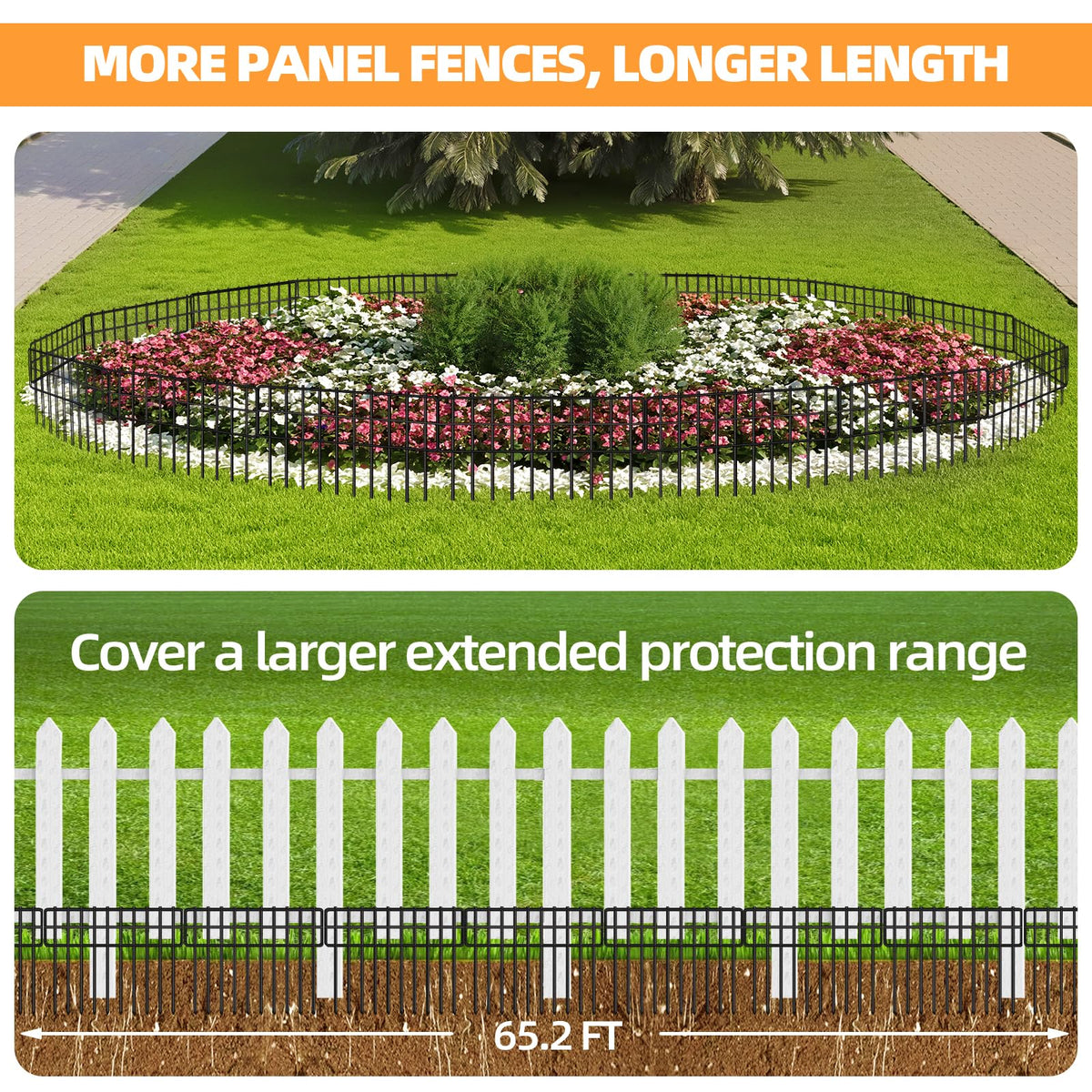 KYATE garden fence is 13in high for clear boundary
