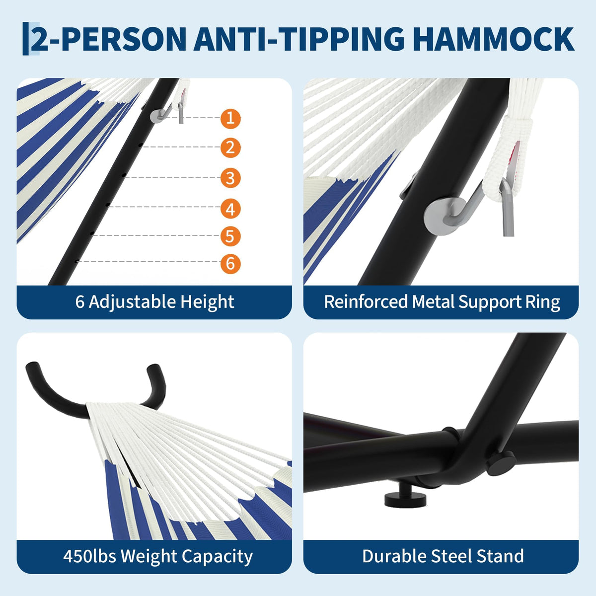 KYBOLT adjustable-height stand demonstrates six positions for a perfect fit.
