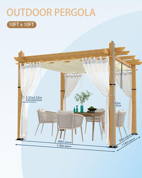 KYBOLT patio backyard setup showing freestanding pergola in a yard