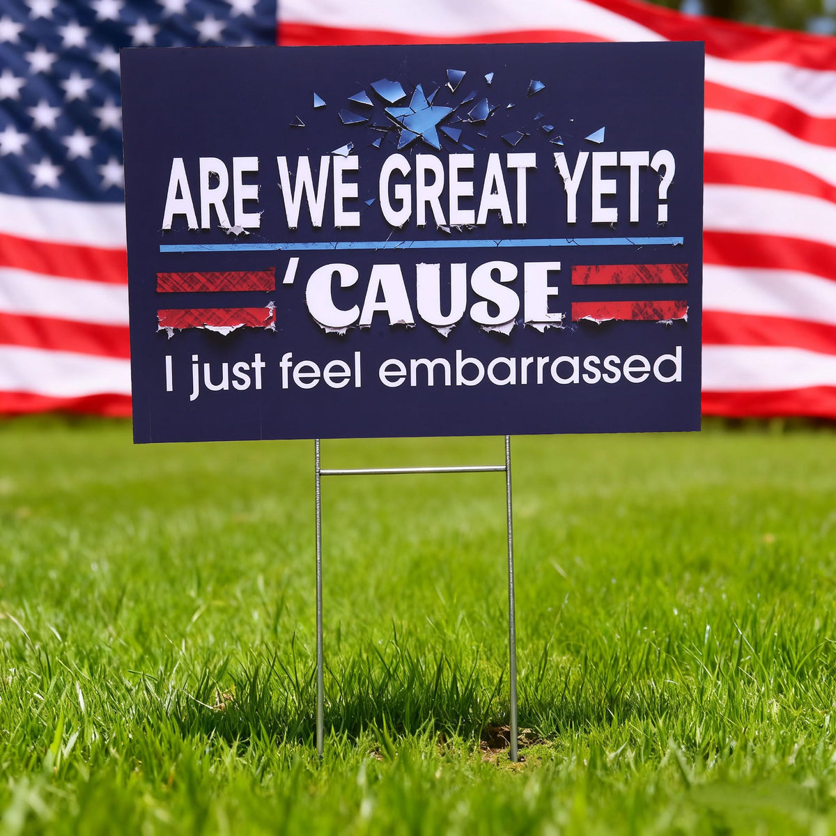 KYLARA yard sign stake installed for stable outdoor display.