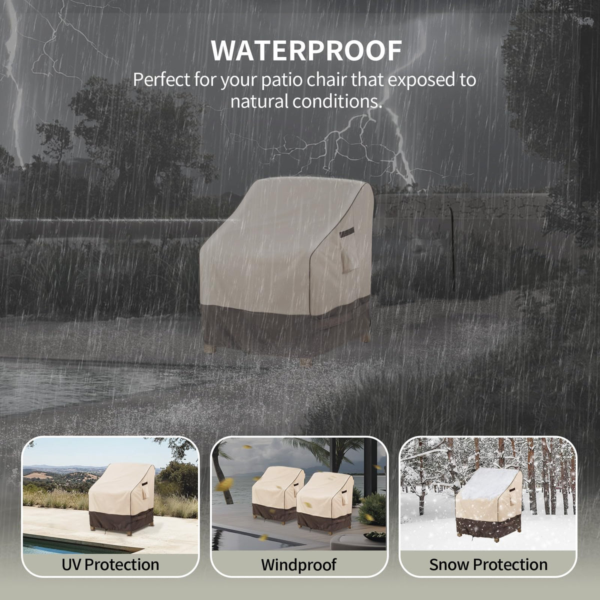 KylinLucky all-weather protection for outdoor chairs.