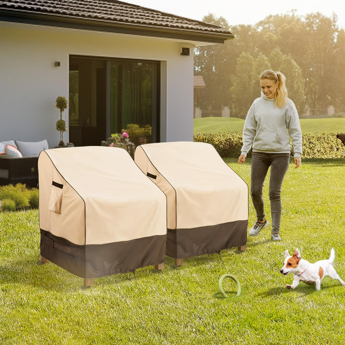KylinLucky khaki color adds subtle outdoor style to chairs.