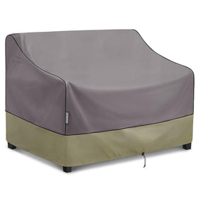 KylinLucky heavy-duty grey patio sofa cover protecting a loveseat from rain