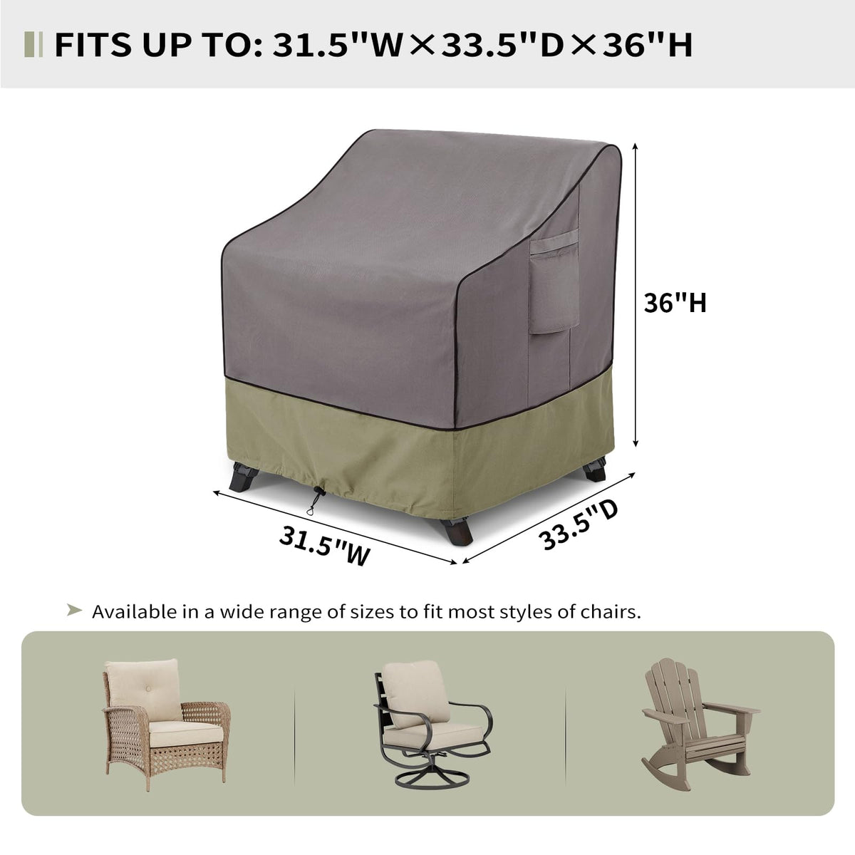 KylinLucky chair cover fabric detail shows heavy-duty 600D Oxford material