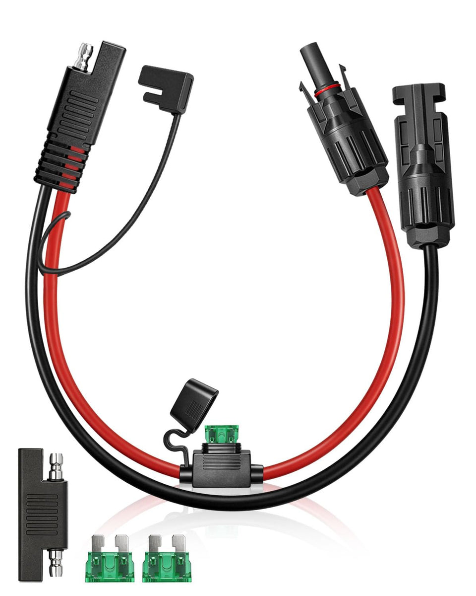 KYN Design solar connector SAE adapter closeup for quick RV power hookups