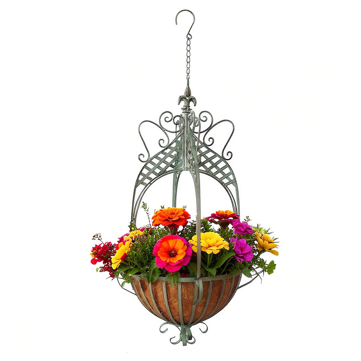 Kynthyre hanging planter 12-6-inch wide view showcases sturdy outdoor display for flowers.