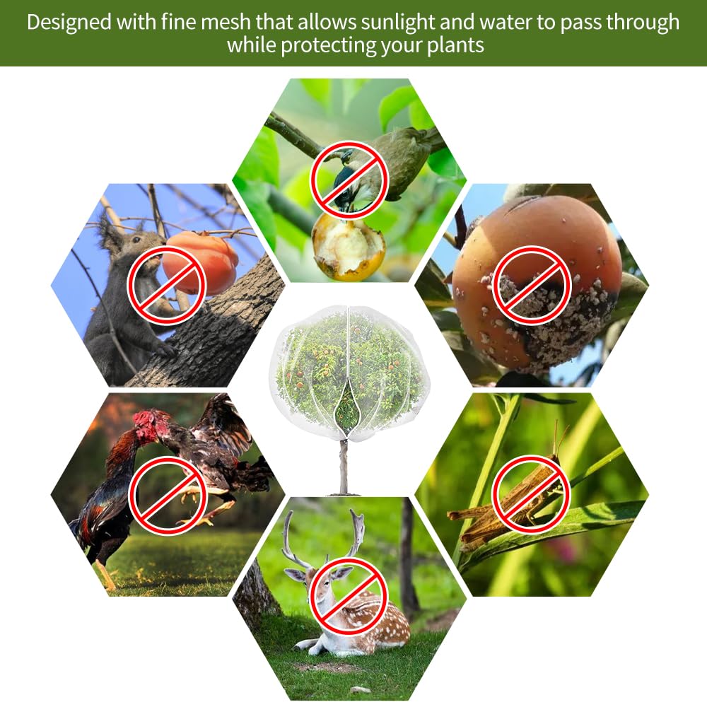 KYRGEU drawstring keeps nets snug around varying tree sizes.