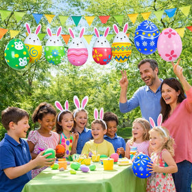 KYRGEU family-friendly Easter decor invites joyful moments outdoors.