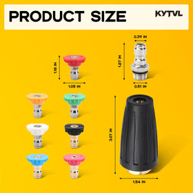 Kytvl brass and stainless construction resists wear under high-pressure cleaning