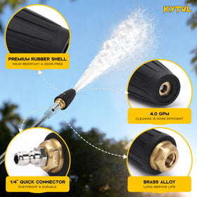 Kytvl quick-connect-compatible design speeds setup for any pressure washer