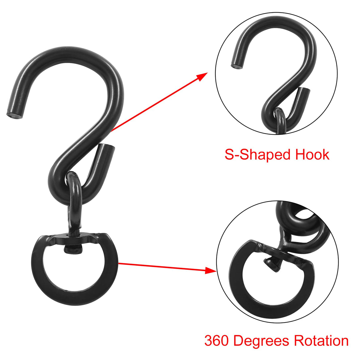Kyuionty black iron hanger hook sturdy and corrosion-resistant