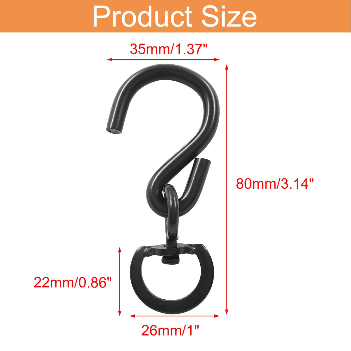 Kyuionty swivel extension hook preventing rope twisting