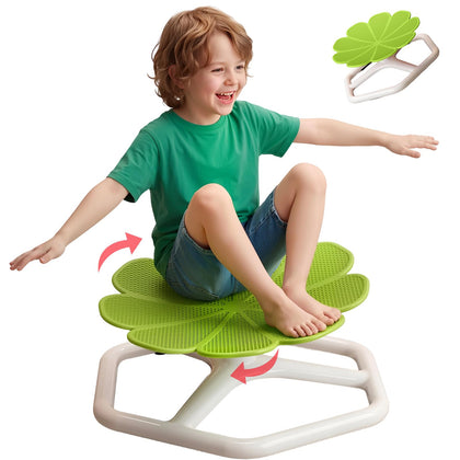 KYZDZQ spinning chair in green for autistic kids enhances balance and focus.