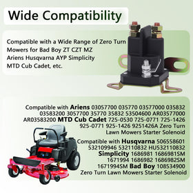 KZDAZ 12V replacement solenoid fits many zero-turn mowers.
