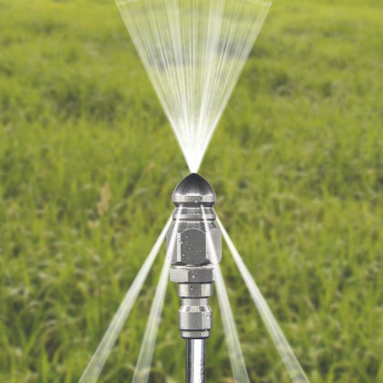 KZPA sewer jet nozzle with front spray for drain cleaning.
