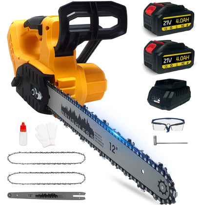 L1NXIXI electric chainsaw 12in compact design for easy yard trimming.