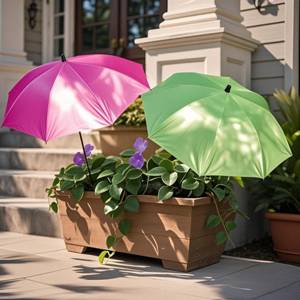LHongL plant umbrella canopy shields greens from direct sun for healthier leaves.