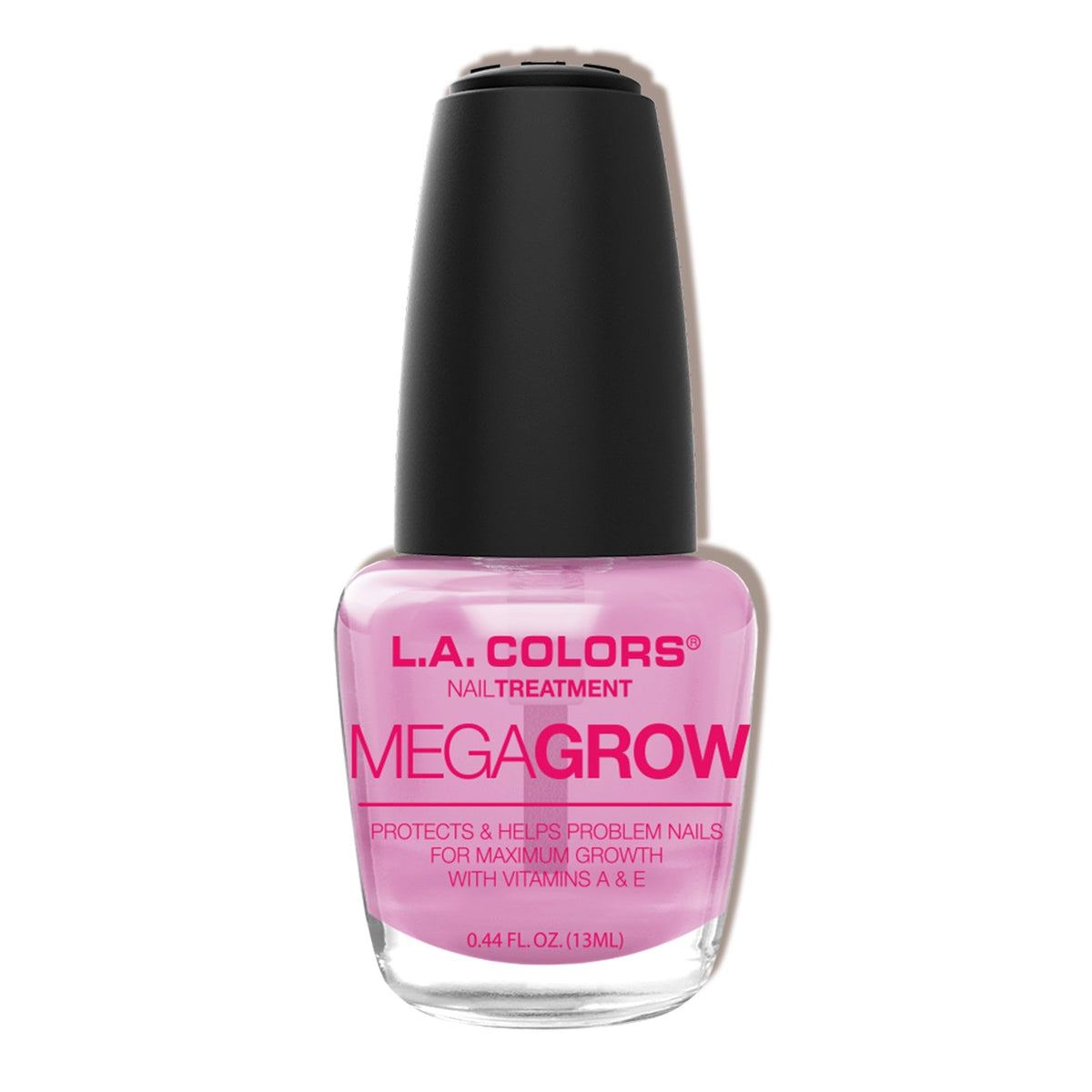 L.A. COLORS Mega Grow Treatment bottle supports stronger nails with vitamins A and E.