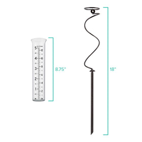 La Crosse 5-inch capacity glass tube for extended rainfall collection.
