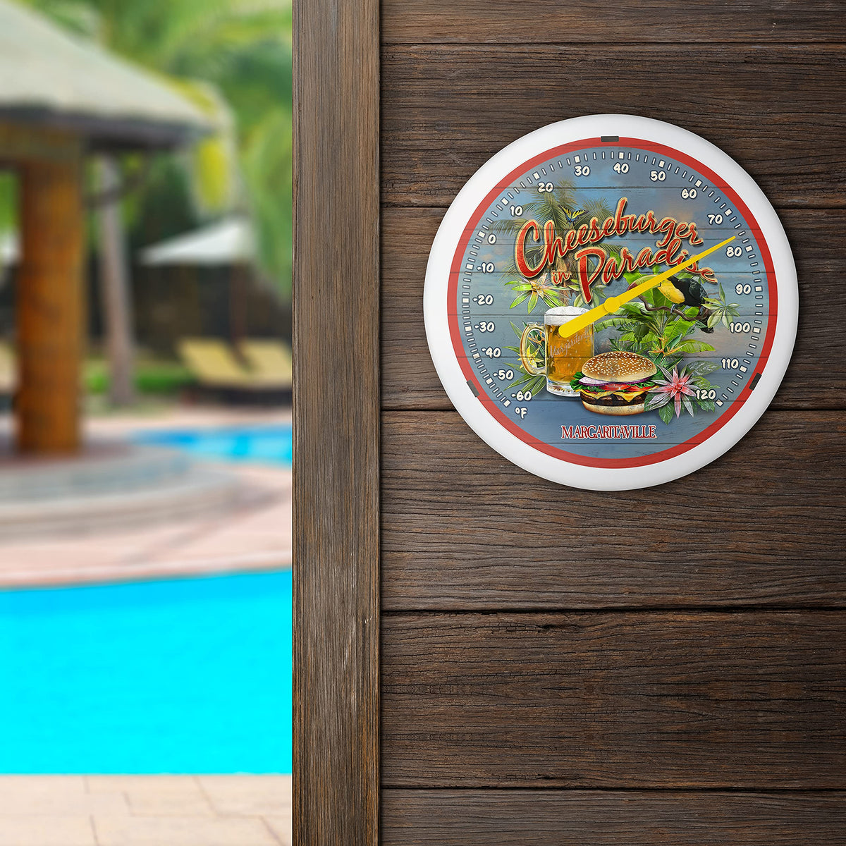 La Crosse Margaritaville backyard tropical ambiance thermometer