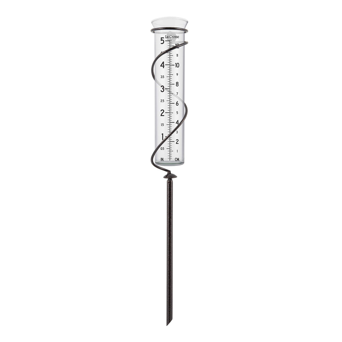 La Crosse glass tube slides out for easy emptying and cleaning.