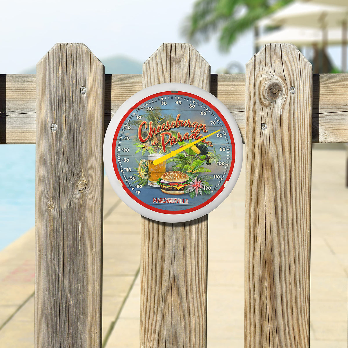 La Crosse Margaritaville keyhole bracket for easy hanging