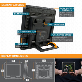 La Crosse L78571 power adapter enabling constant backlight for full visibility