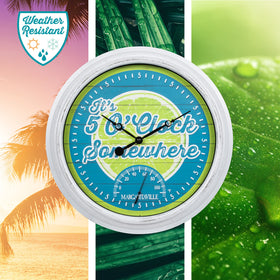 La Crosse Technology Margaritaville clock wall mount suitable for patios.