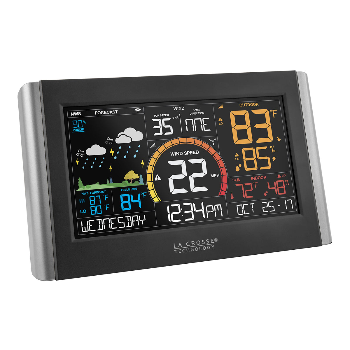 La Crosse Technology V21-WTH temp and humidity sensor offers precise indoor-outdoor readings.