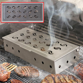La Cuisine Smoker Box on a charcoal grill highlights easy setup and richer flavors.